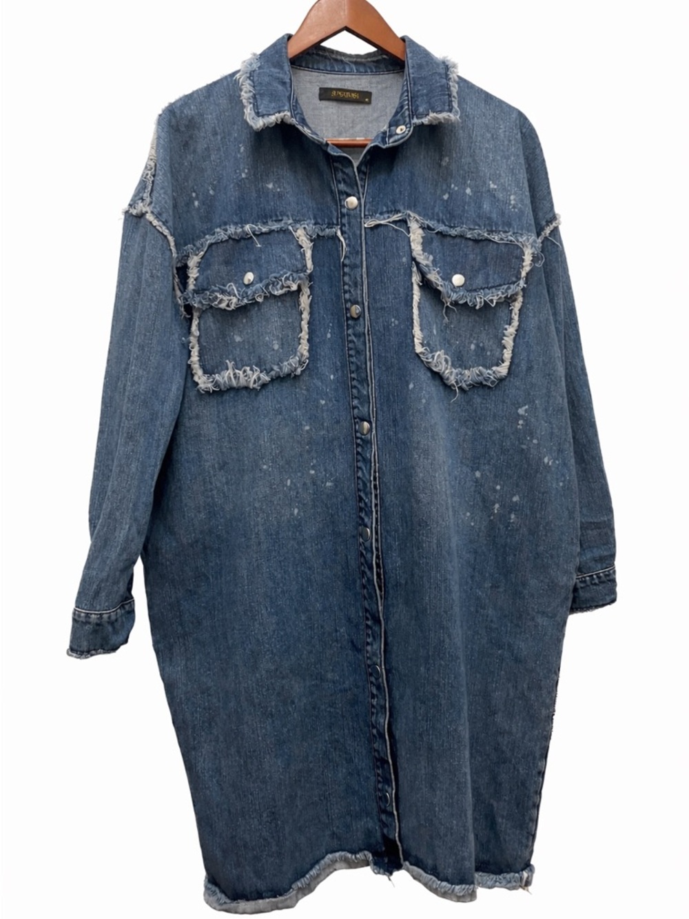 Supertrash Distressed Blue Denim Beeda Oversized Jacket/Overshirt